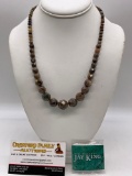 Faceted stone necklace with sterling clasp by Jay King
