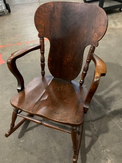 Antique Tiger Oak rocking chair.