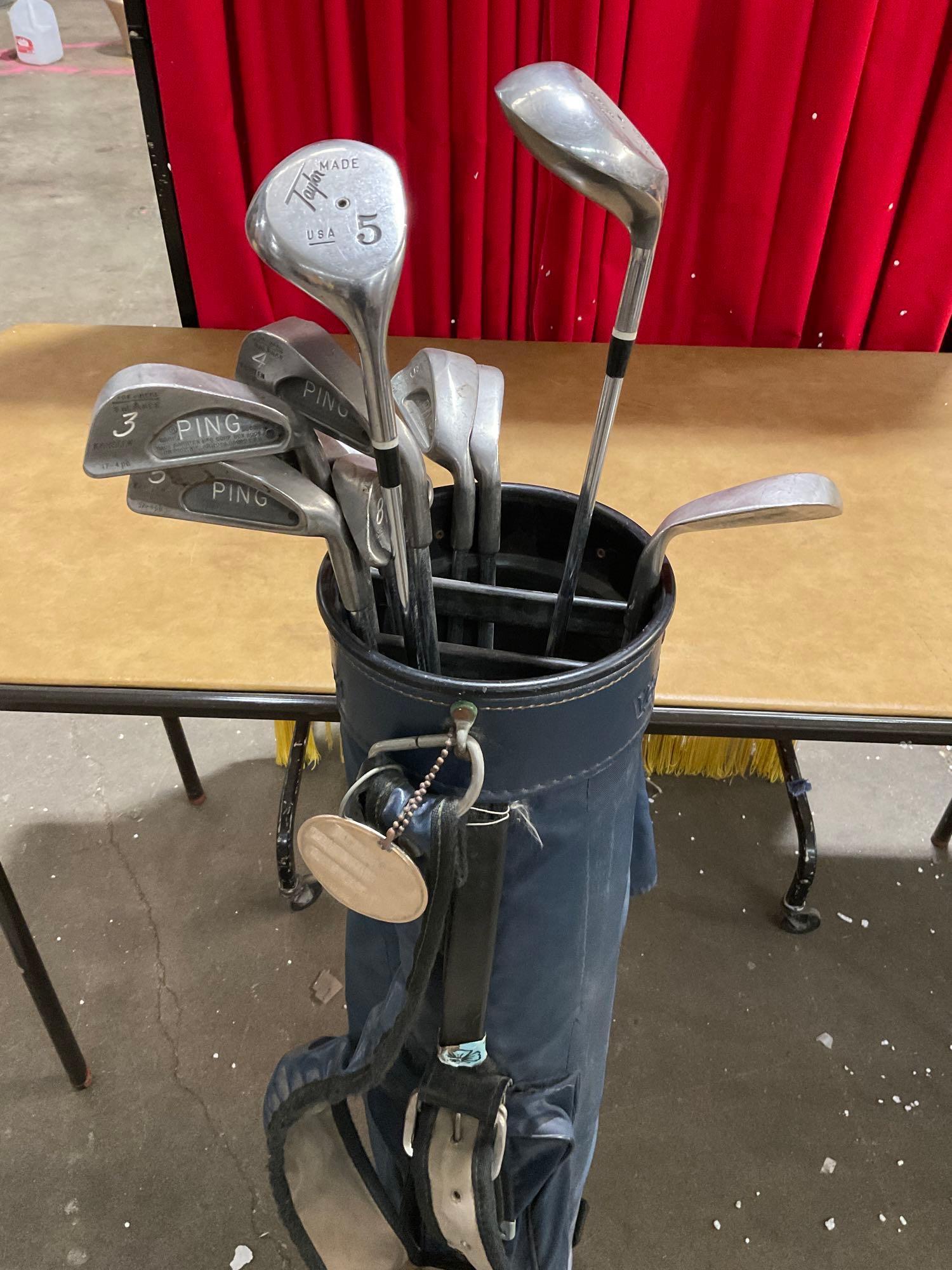 Vintage Vagabond golf bag with Taylor Made and Proxibid