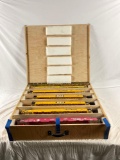 Custom made large wooden crate w/ wheels for 6pc USA Intermodel model train set