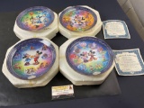 4x Collectible Disney Commemorative Plates by the Bradford Exchange