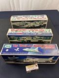 3 HESS Models in Original Packaging, 2x Toy Trucks and Helicopters, Toy Truck and Space Shuttle