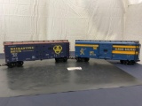 Duo of ARISTO Craft Trains, Alaska Railroad 46027 & Ballantine Beer 46213 Boxcar Models G - Scale