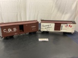 USA TRAINS R-1977A C&S #8364, and WP & YR #104 G Scale Boxcar Models