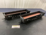 Pair of Aristo-Craft 41007 G Scale Jersey Central Lines Gondola Train Cars
