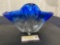 Gorgeous Steuben Blown Art Vase/Bowl Clear/Blue