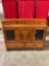 Vintage Universal Furniture mission-style lighted console unit