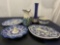 Selection of vintage handmade Polish Unikat glazed porcelain kitchen and bakeware
