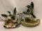 Pair of vintage stoneware duck themed TV lamps. One marked Lane & Co