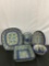 5 pc. selection of vintage handmade Polish Unikat floral motif porcelain kitchenware - see desc