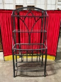 Metal 4-tiered bakers rack with wine rack and glass holder features