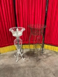 Pair of metal outdoor plant stands