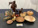 Assorted Animal Figures, Beautiful Carved & Turned Wooden Bowls and Stands