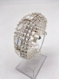 Rare vintage Weiss rhinestone statement bracelet in fantastic condition see pics - 7