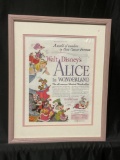 Framed 1951 Saturday Evening Post Advert for Alice in Wonderland