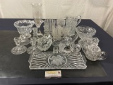 Selection of Crystal/Cut Glass, Servingware, Dishes, Trays, and Candleholders