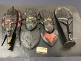 4 Handmade Wooden Face Masks from Ghana