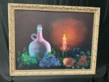 Original Still life of Grapes in Candlelight signed by artist Cosby
