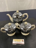Vintage 50's Regent Heatmaster Teapot, Cream & Sugar Containers