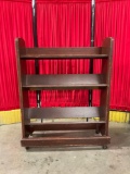 Vintage wooden English library rolling bookcase
