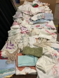 Massive lot of Vintage/Antique Linens - Many embroidered and lace pieces