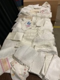 Large Lot of Vintage/Antique Linens - Tablecloths, pillowcases, embroidery and lace
