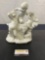 Rare Unglazed Porcelain Statue #1129 LLADRO Boys Playing with Goat