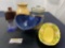Selection of Ceramic, Stoneware, and Glass Decor Items, Vases, Lidded Jar, Candleholder