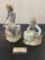 Duo of Glazed Porcelain Figurines Nao by LLADRO no. 105 & Feeding the Goat