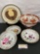 Vintage Japanese porcelain ware Imari bowl w/ stand, King Tut Boehm plate & 4x Lefton plates
