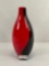 Beautiful Black and Red Swirl Polish Glass Vase