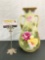 Vintage 1974 hand painted Royal Nippon dual handled vase w/ rose motif #6159
