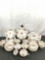 43 pc partial service for 12 of vintage Lefton hand painted porcelain china w/ rose motif