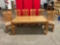 Vintage oak dining table w/six matching chairs and leaf