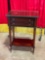 Vintage Regency Style Side Table with lined drawer and inlaid lower shelf