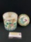 Lovely antique handmade enamel porcelain Chinese tea jar w/ intricate decoration - signed