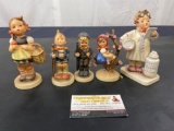 Vintage/Mid Century 5 Goebel Hummels Porcelain Figures 322, 147 3/0, 16 2/0, 9810, and 12/2/0