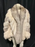 Saga Fox Fur Coat by Wilsons Natural Shadow & Dark Blue Fox w/ Nylon Lining