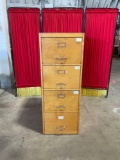 1930s file cabinet w/birdseye maple trim and Bakelite drawer pulls