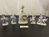 Selection of Glazed Porcelain Figures, Ardalt Lenwile, Lippelsdorf, Grafenthal, 2x Lego Japan