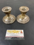 Two Sterling silver Weighted Reinforced Candlesticks Holders by La Pierre's- 545gwt