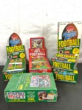 6 boxes of unopened 1990 NFL Football trading card 36ct pack collectors boxes - one sealed!
