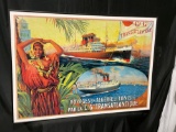Framed Vintage French Travel Poster Print for C. G. Transatlantique