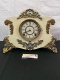 Antique Ansonia clock co. 1888 mantle clock in original cast metal & brass case - see desc