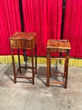 Pair of Bamboo accent tables / plant stands