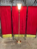 Vintage Stiffel metal floor lamp w/glass shade
