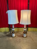 Pair of vintage Stiffel table lamps w/handcrafted shades