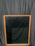 Vintage wall hanging heavy accent wall mirror w/ oak frame in good cond - 32x42