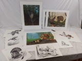 Lot of 12 total Signed and #'d Ltd Ed wildlife prints by artist Gerald W. Putt