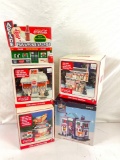 5 Christmas village light up decorations incl. 3x 2994 Coca Cola Diners like new in box